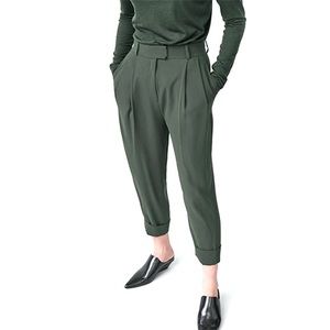 COS Sz 10 pleated cropped trousers pants high rise